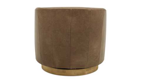 Oscy Leather Swivel Chair Tan