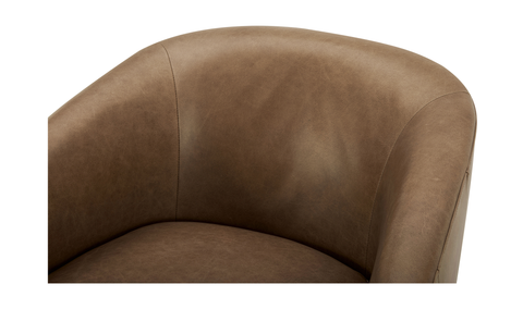 Oscy Leather Swivel Chair Tan