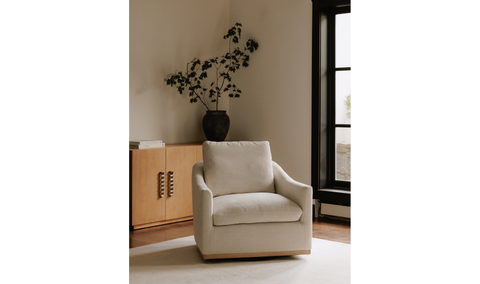 Linden Swivel Chair Soft Beige
