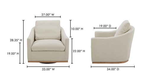 Linden Swivel Chair Soft Beige