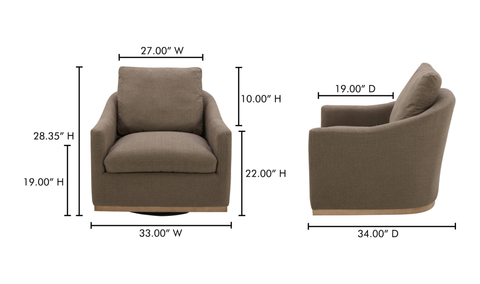 Linden Swivel Chair Soft Taupe