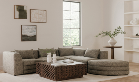 Lowtide Corner Chair - Stone Tweed