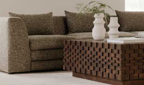 Lowtide Corner Chair - Stone Tweed