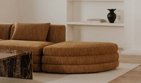 Lowtide Curved Ottoman Amber Glow