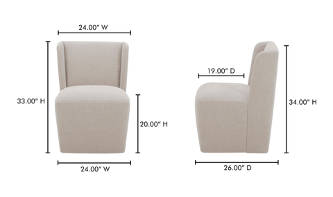 Cormac Rolling Dining Chair Warm Sand