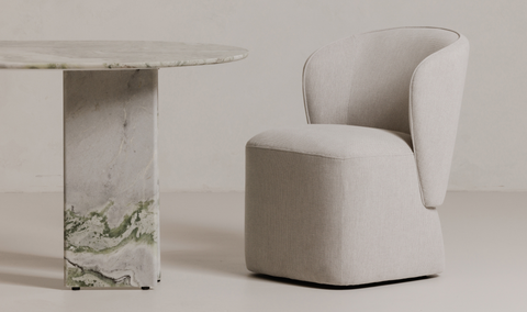 Larson Rolling Dining Chair Heather Grey