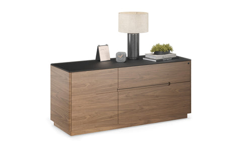 Luma 6720 Multifunction Cabinet - Natural Walnut / Black