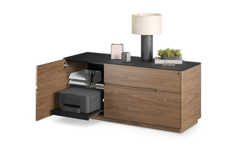 Luma 6720 Multifunction Cabinet - Natural Walnut / Black