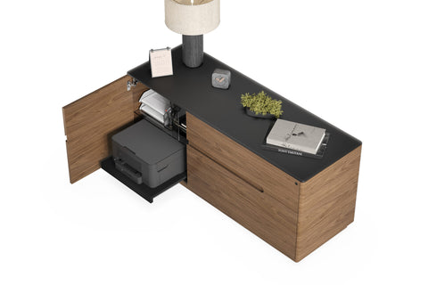 Luma 6720 Multifunction Cabinet - Natural Walnut / Black