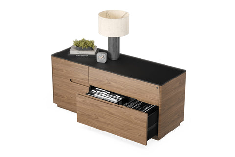 Luma 6720 Multifunction Cabinet - Natural Walnut / Black