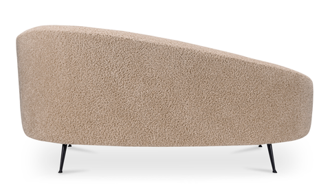 Abigail Chaise Light Brown Faux Shearling