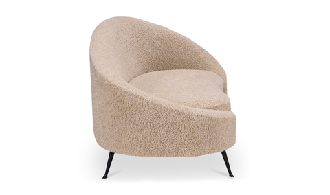 Abigail Chaise Light Brown Faux Shearling
