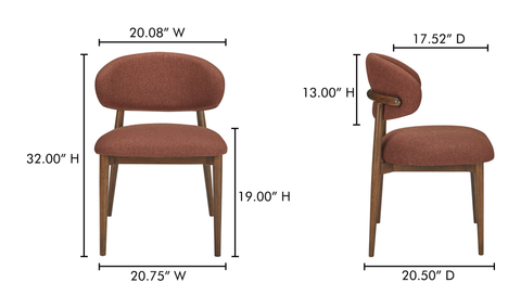Ellie Dining Chair Rust