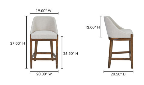 Edward Counter Stool - Heather Beige