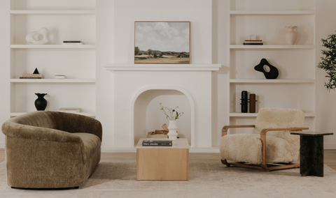 Eckersley Lounge Chair Cream Faux Fur