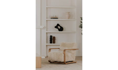 Eckersley Lounge Chair Cream Faux Fur