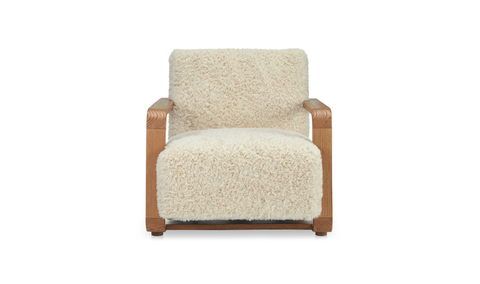 Eckersley Lounge Chair Cream Faux Fur