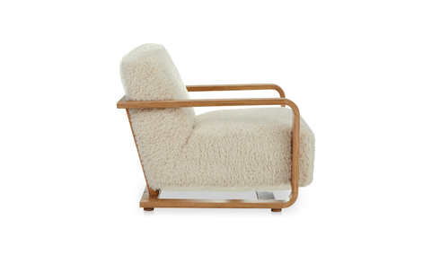 Eckersley Lounge Chair Cream Faux Fur