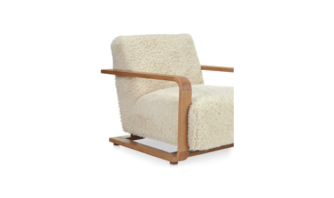 Eckersley Lounge Chair Cream Faux Fur