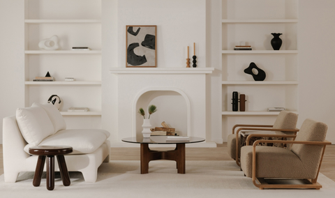 Eckersley Lounge Chair Beige Faux Shearling