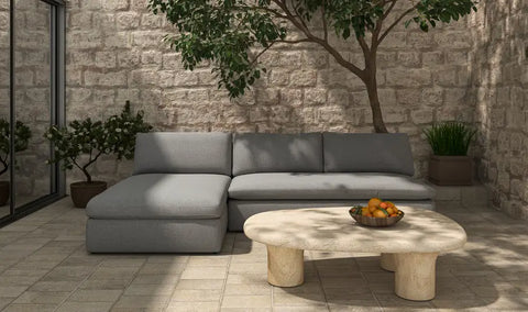 Miles Outdoor Modular 2 Piece Speckled Light Grey