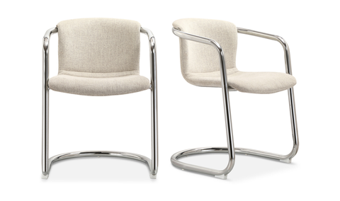 Freeman Chrome Frame Dining Chair Blended Cream