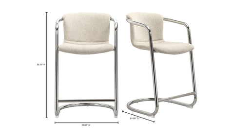 Freeman Chrome Frame Counter Stool Blended Cream