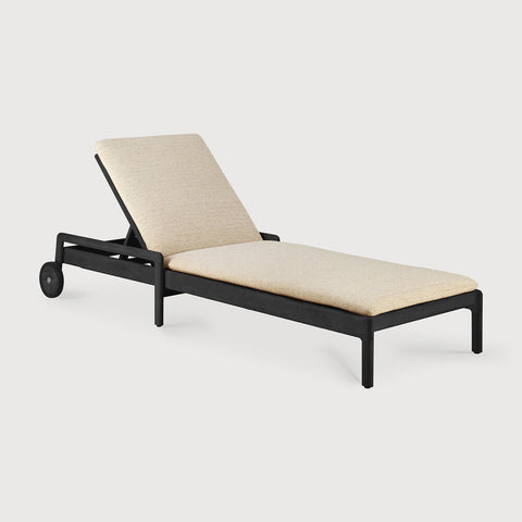 Jack outdoor Adjustable Lounger - Teak Black - Natural Thin Cushion