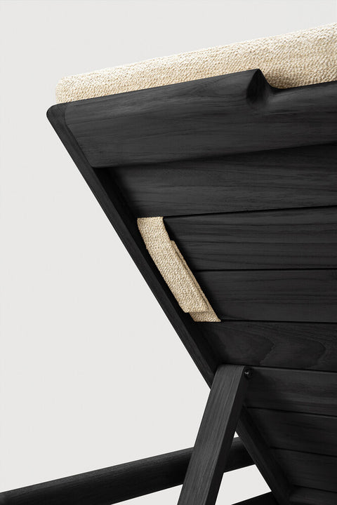 Jack outdoor Adjustable Lounger - Teak Black - Natural Thin Cushion