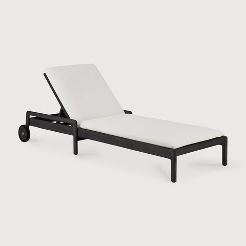 Jack outdoor Adjustable Lounger - Teak Black - Off White Thin Cushion
