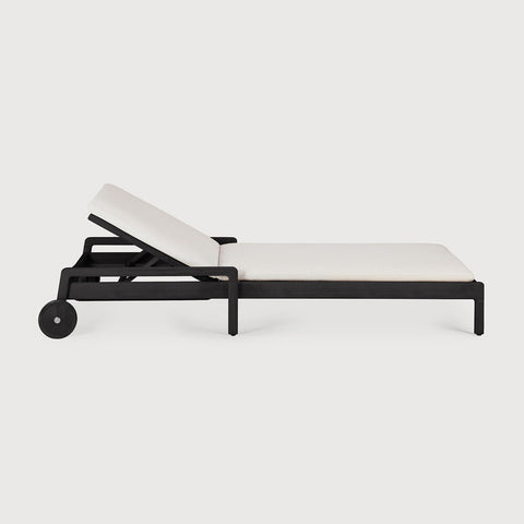 Jack outdoor Adjustable Lounger - Teak Black - Off White Thin Cushion