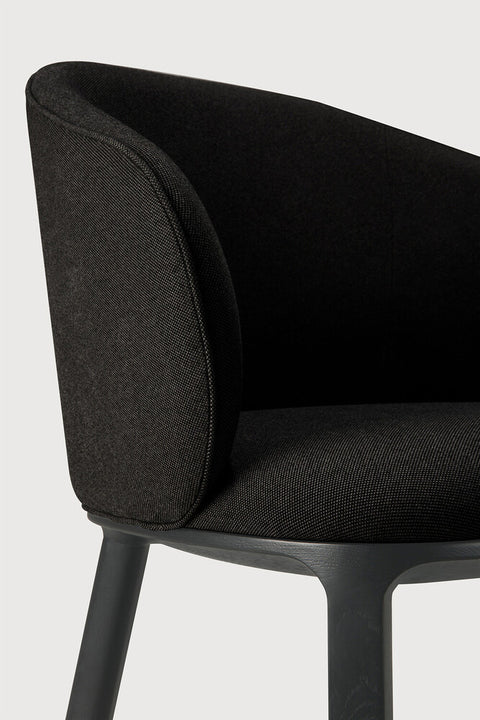 Unda Dining Chair - Charcoal - Black Oak