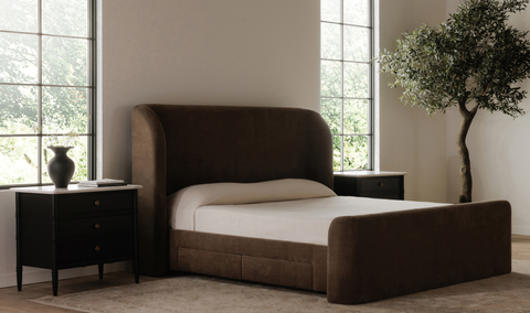 sophia queen bed - brown