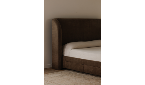 sophia queen bed - brown