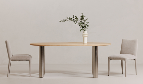 Fia Dining Table - Beige Travertine