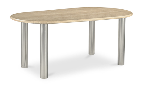 Fia Dining Table - Beige Travertine