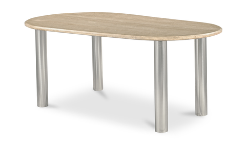 Fia Dining Table - Beige Travertine