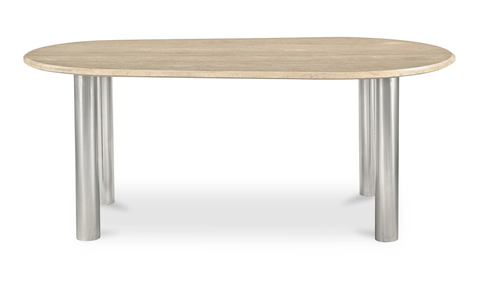 Fia Dining Table - Beige Travertine