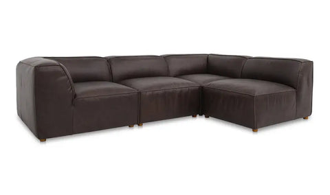 Form Signature Modular Sectional Espresso Brown Leather