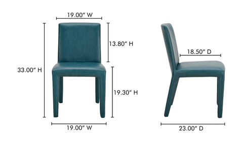 Monte Dining Chair Teal Vegan Leather