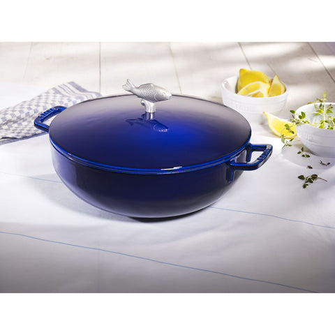 Cast Iron - 5-qt Bouillabaisse Pot - Dark Blue
