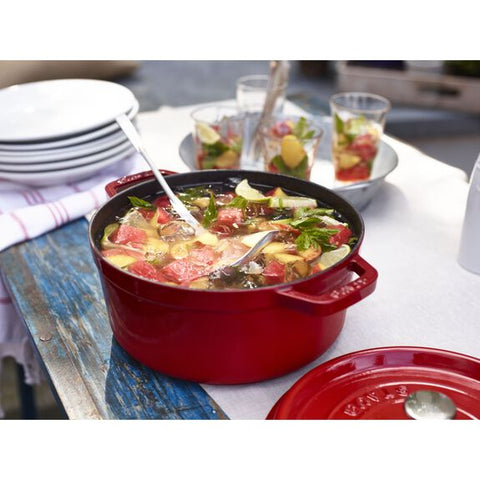 Cast Iron - 5.5-qt Round Cocotte - Cherry