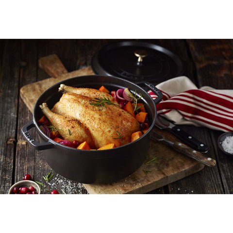 Cast Iron - 5.5-qt Round Cocotte - Black Matte