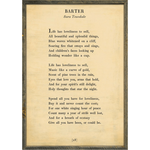 Barter - Poetry Collection