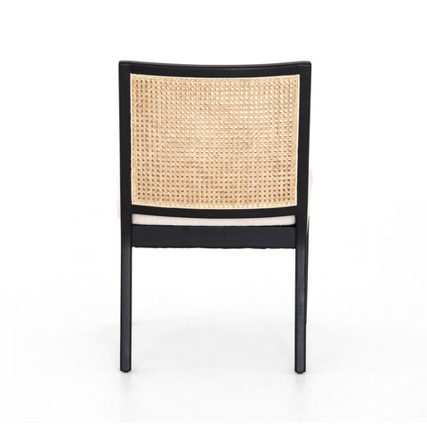 Antonia Cane Armless Dining Chair-Ebony Savile Flax