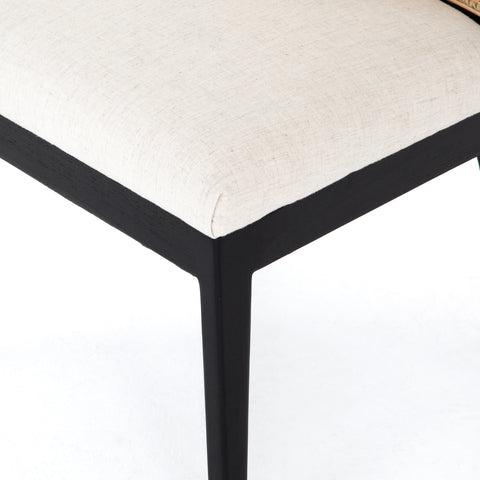 Antonia Cane Armless Dining Chair-Ebony Savile Flax