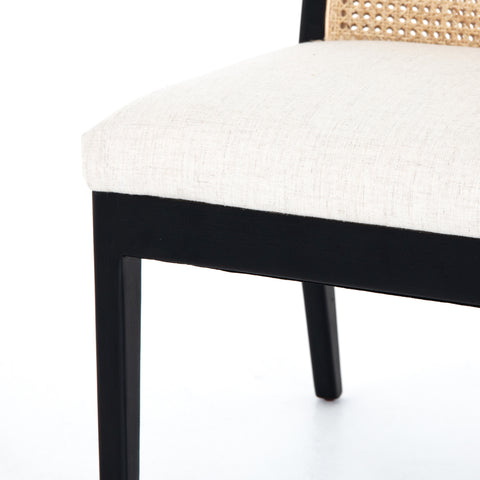 Antonia Cane Armless Dining Chair-Ebony Savile Flax