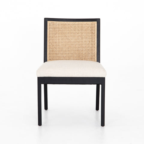 Antonia Cane Armless Dining Chair-Ebony Savile Flax