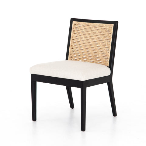 Antonia Cane Armless Dining Chair-Ebony Savile Flax