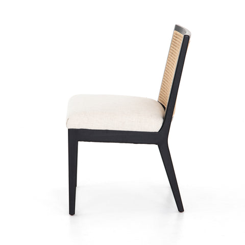 Antonia Cane Armless Dining Chair-Ebony Savile Flax